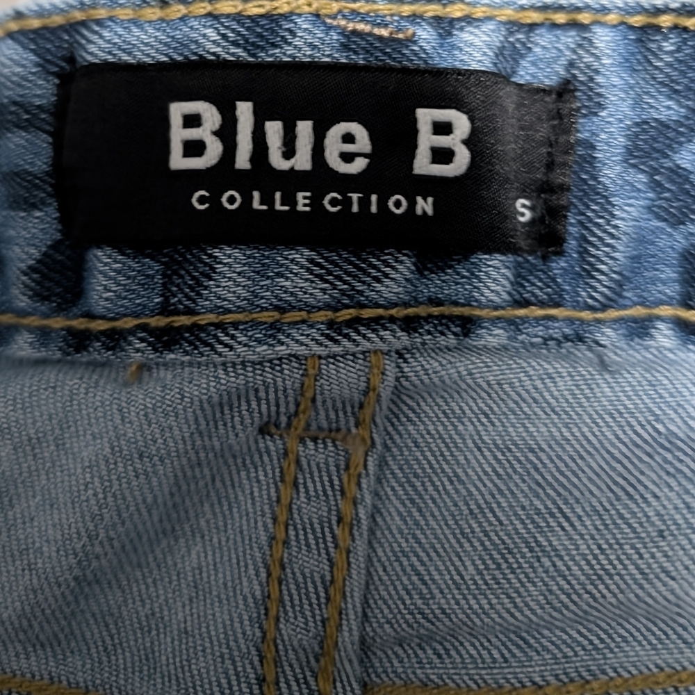 Blue B High Waisted Leopard Denim Jean Shorts Small Casual - Picture 4 of 5